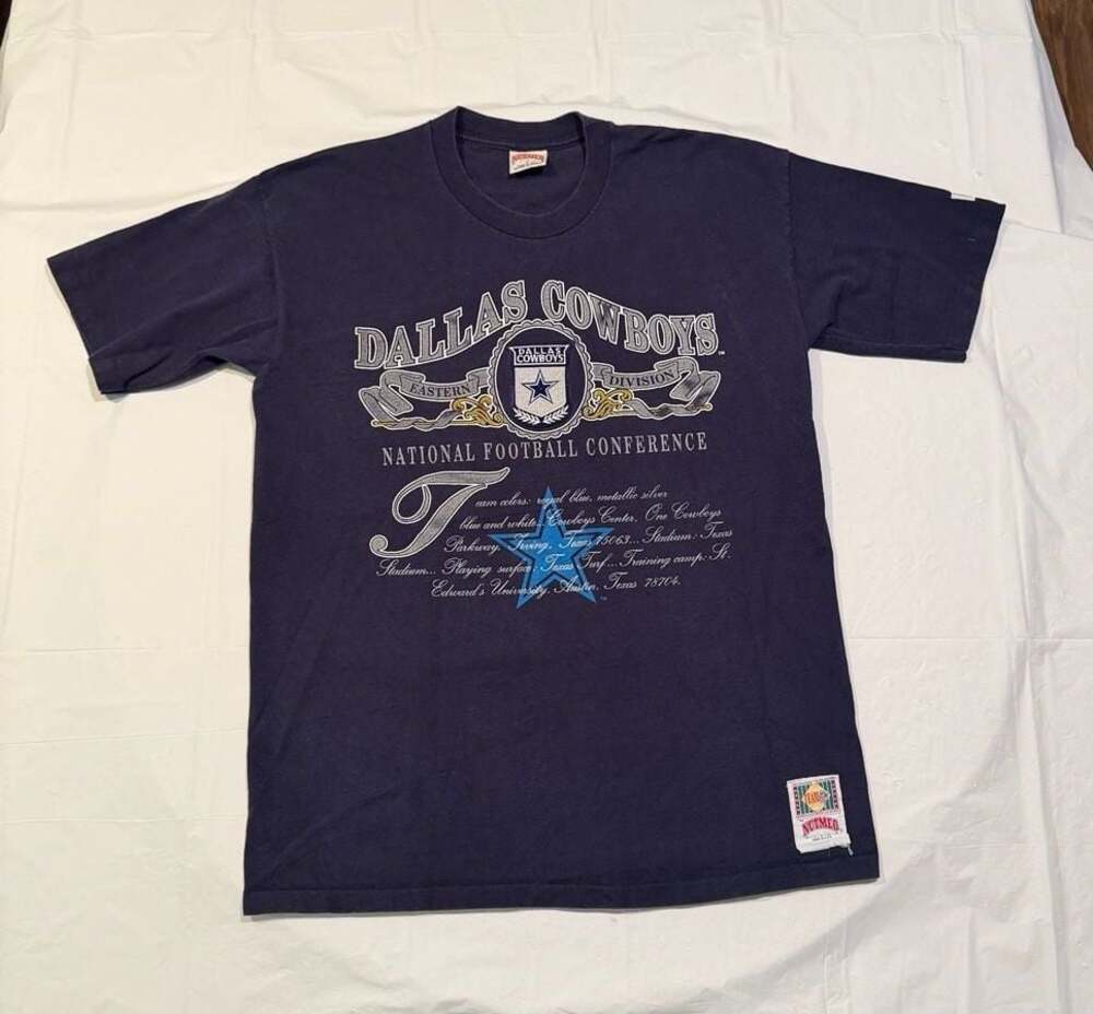 Vintage 90s Nutmeg Mills Dallas Cowboys NFL Graphic T-Shirt Size XL